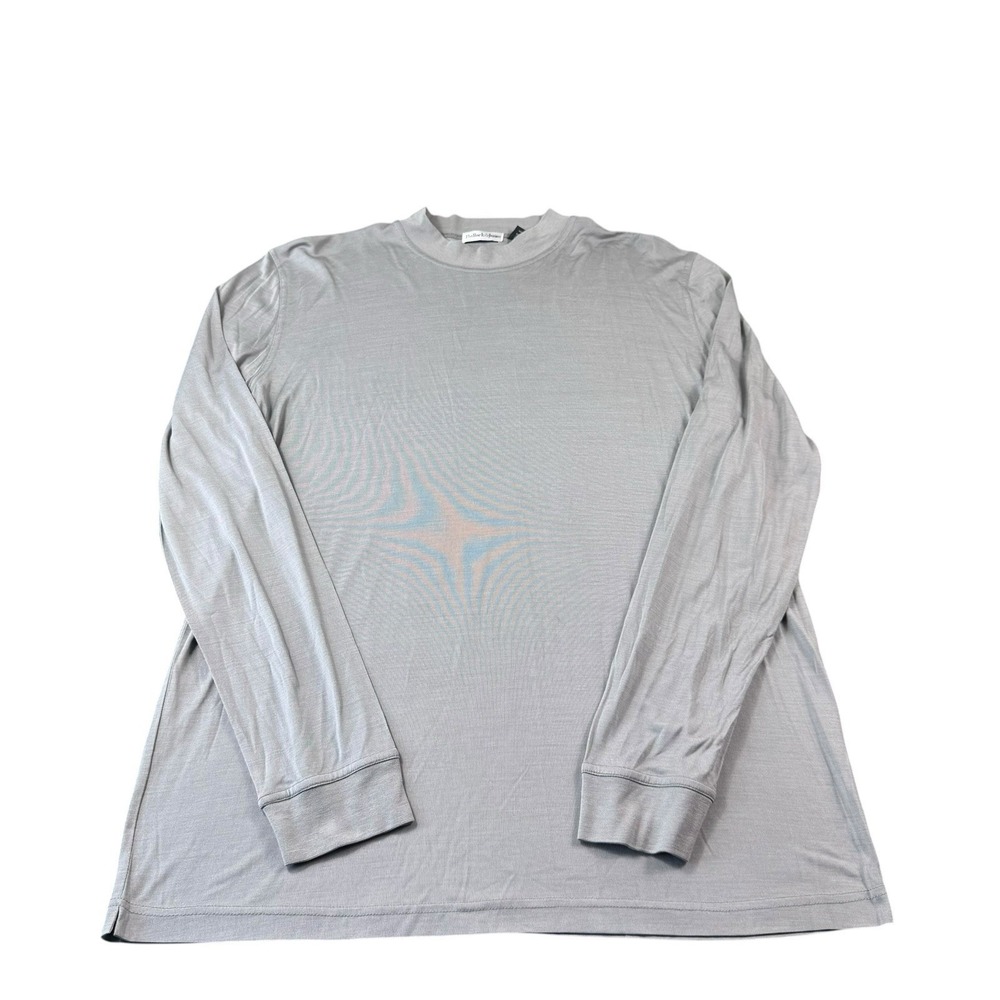 Bullock & Jones Gray Pure Silk‎ Men Mockneck Pullover Size XL